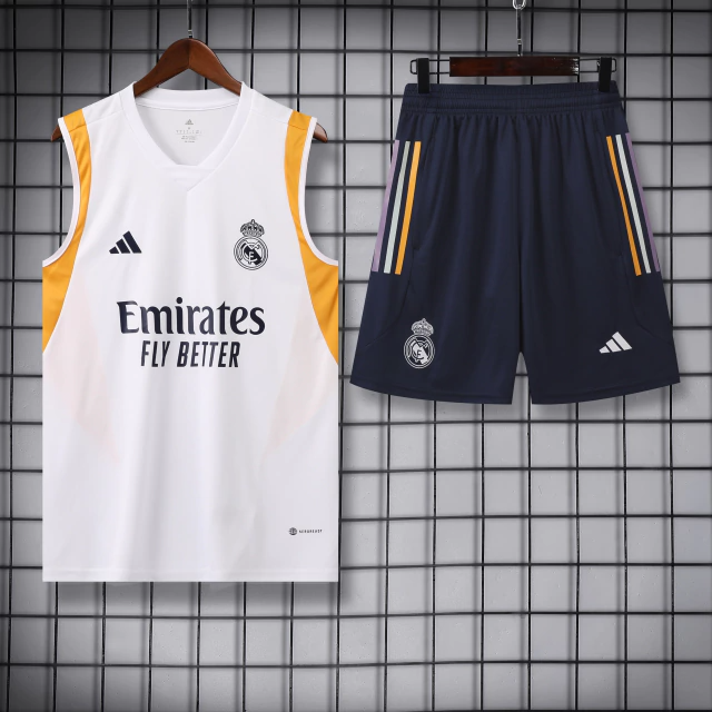 Conjunto de Treino Real Madrid 23/24 - Verão Adidas Branco