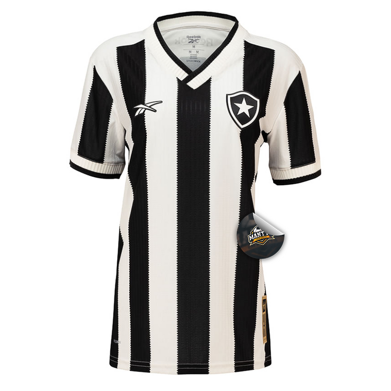 Camisa Botafogo Home 24/25 - Torcedor Reebok Feminino - Preto e Branco