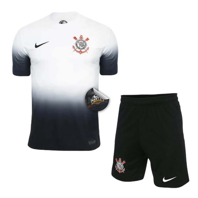 Kit Infantil Timão Home 24/25 - Nike Masculino - Branco e Preto