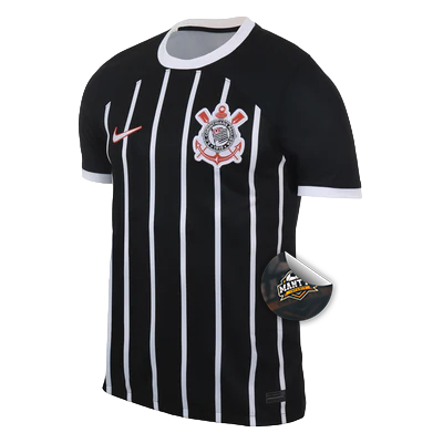 Camisa Timão Away 23/24 - Torcedor Nike Masculino - Preto e Branco