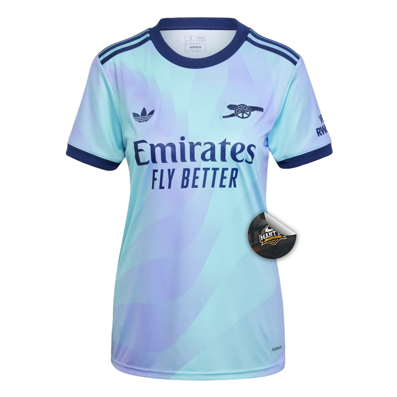 Camisa Arsenal Third 24/25 - Torcedor Adidas Feminino - Azul e Roxo