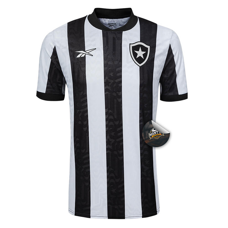 Camisa Botafogo Home 23/24 - Torcedor Reebok Masculino - Preto e Branco