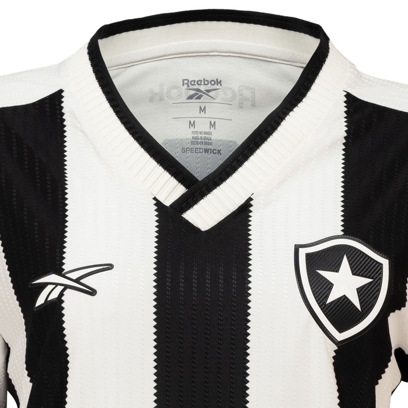 Camisa Botafogo Home 24/25 - Torcedor Reebok Feminino - Preto e Branco