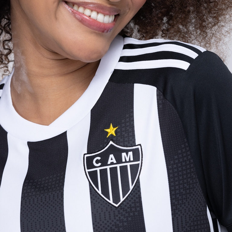 Camisa Atlético Mineiro Home 24/25 - Torcedor Adidas Feminino - Preto e Branco