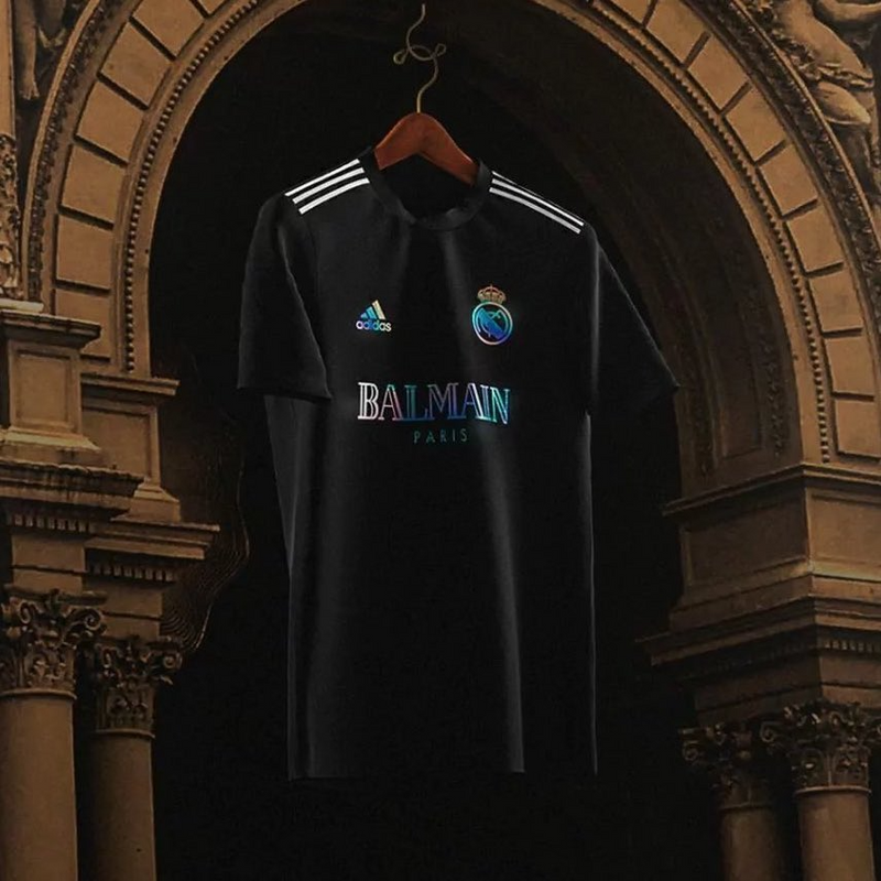 Camisa Real Madrid x Balmain - Torcedor Adidas Masculino Preto