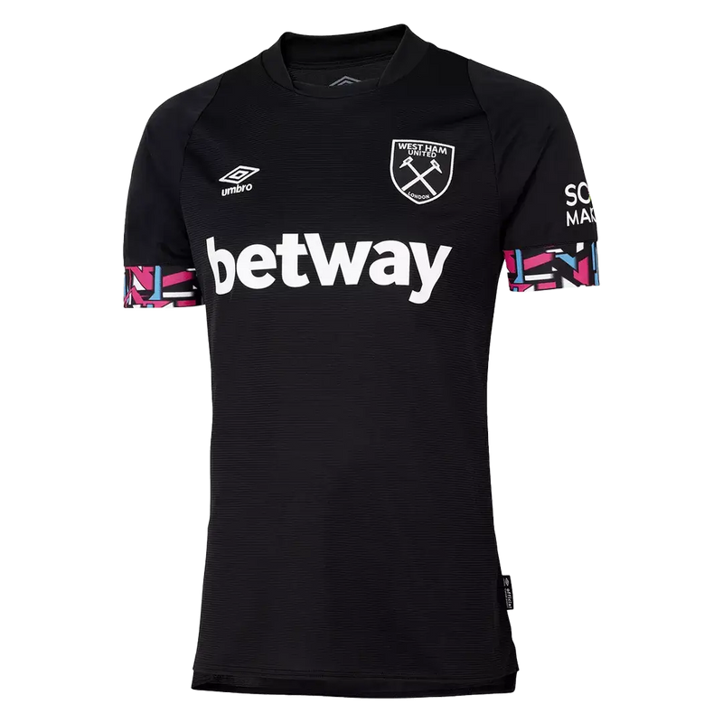 Camisa West Ham Away 22/23 - Torcedor Umbro Masculino - Preto preta