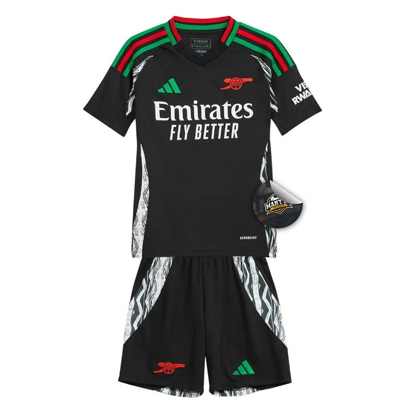 Kit Infantil Arsenal Away 24/25 - Adidas Masculino - Preto