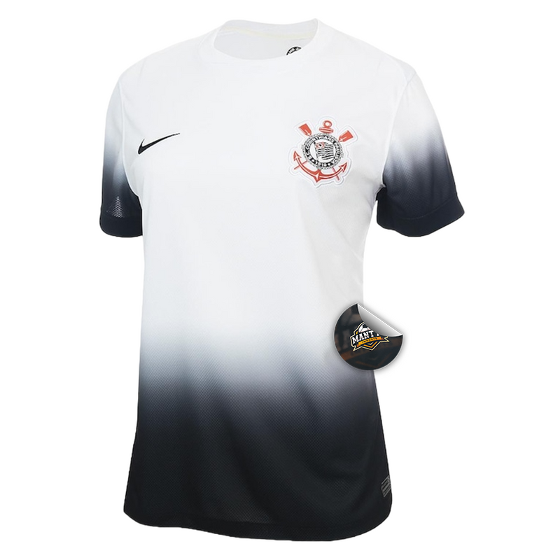 Camisa Timão Home 24/25 - Torcedor Nike Feminino - Branco e Preto