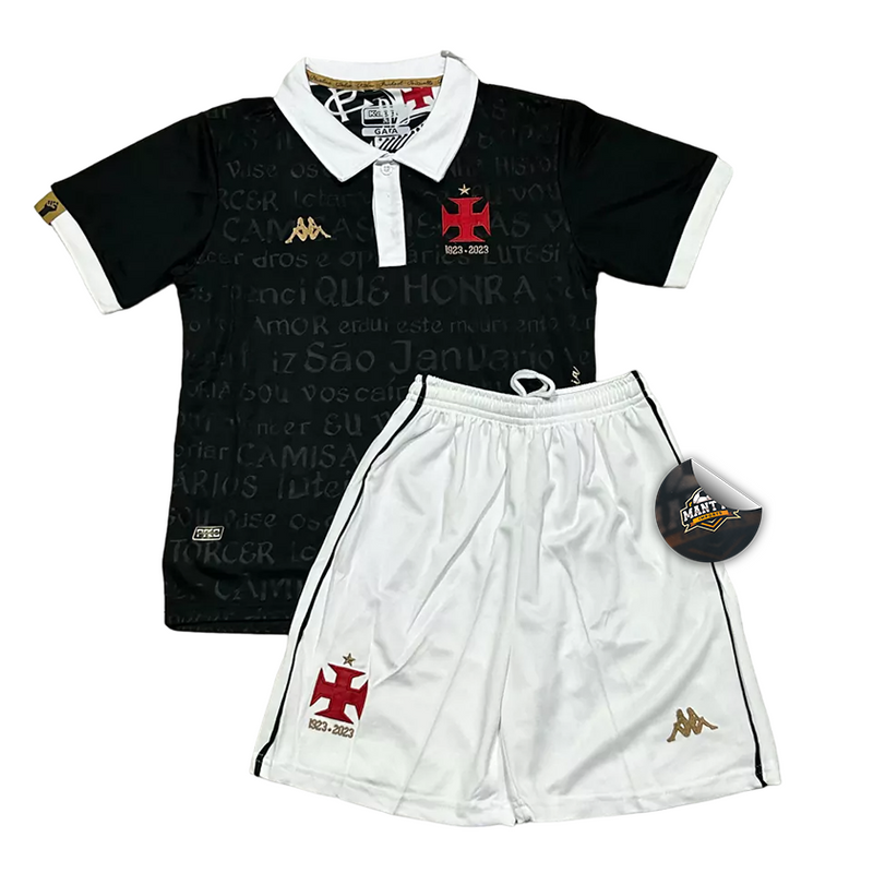 Kit Infantil Vasco da Gama Third 23/24 - Kappa - Preto