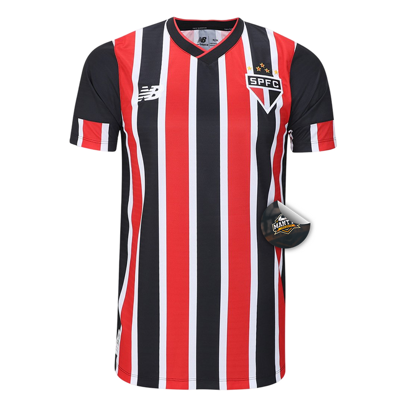 Camisa São Paulo Away 24/25 - Torcedor New Balance Masculina - Vermelho e Preto