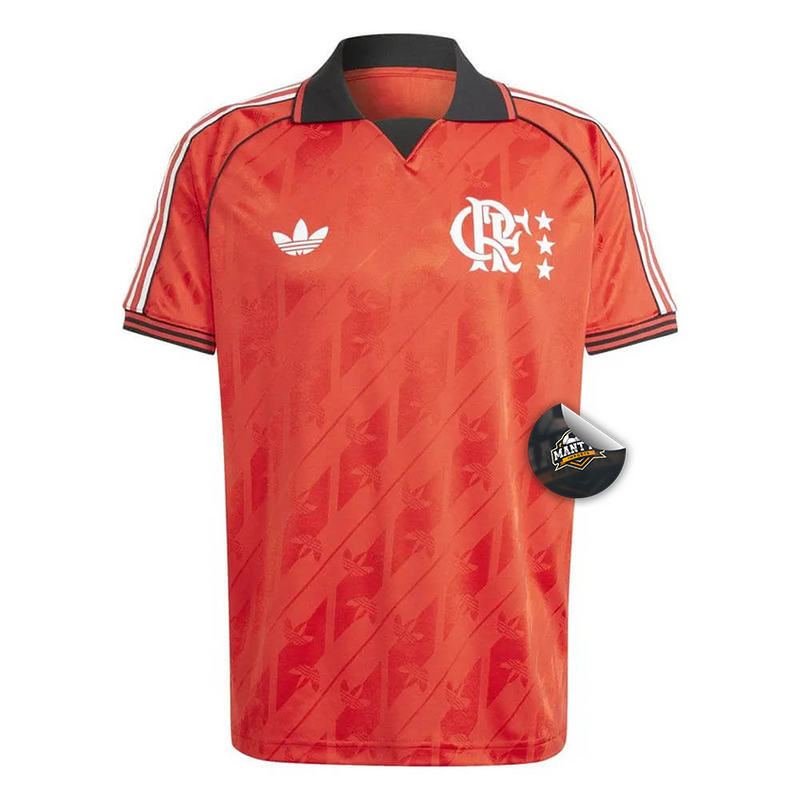 Camisa Flamengo Lifestyler 24/25 - Torcedor Adidas Masculino - Vermelho e Preto