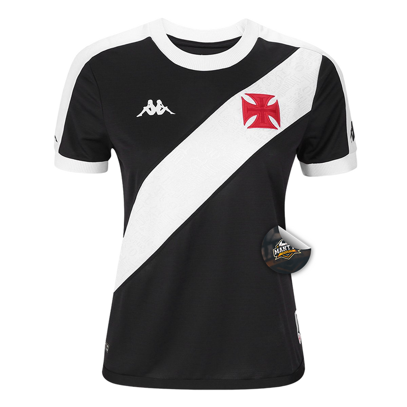 Camisa Vasco Home 24/25 - Torcedor Kappa Feminino - Preto