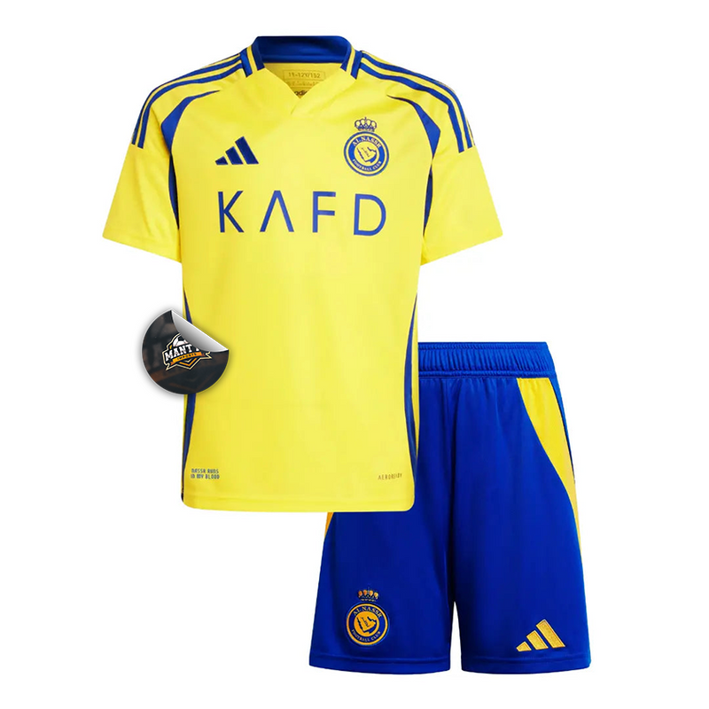 Kit Infantil Al-Nassr Home 24/25 - Adidas - Amarelo e Azul